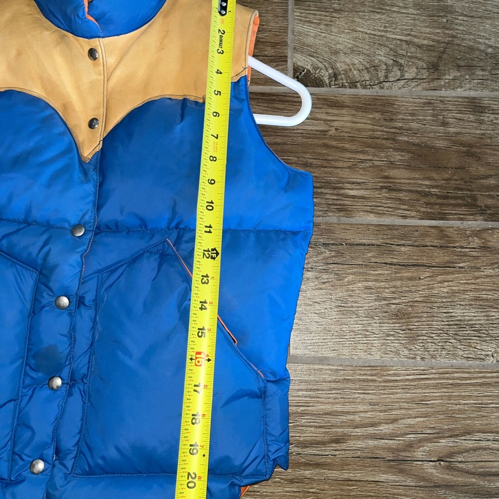 Rocky Mountain Featherbed Vintage blue Leather/ Down vest - Picture 7 of 8